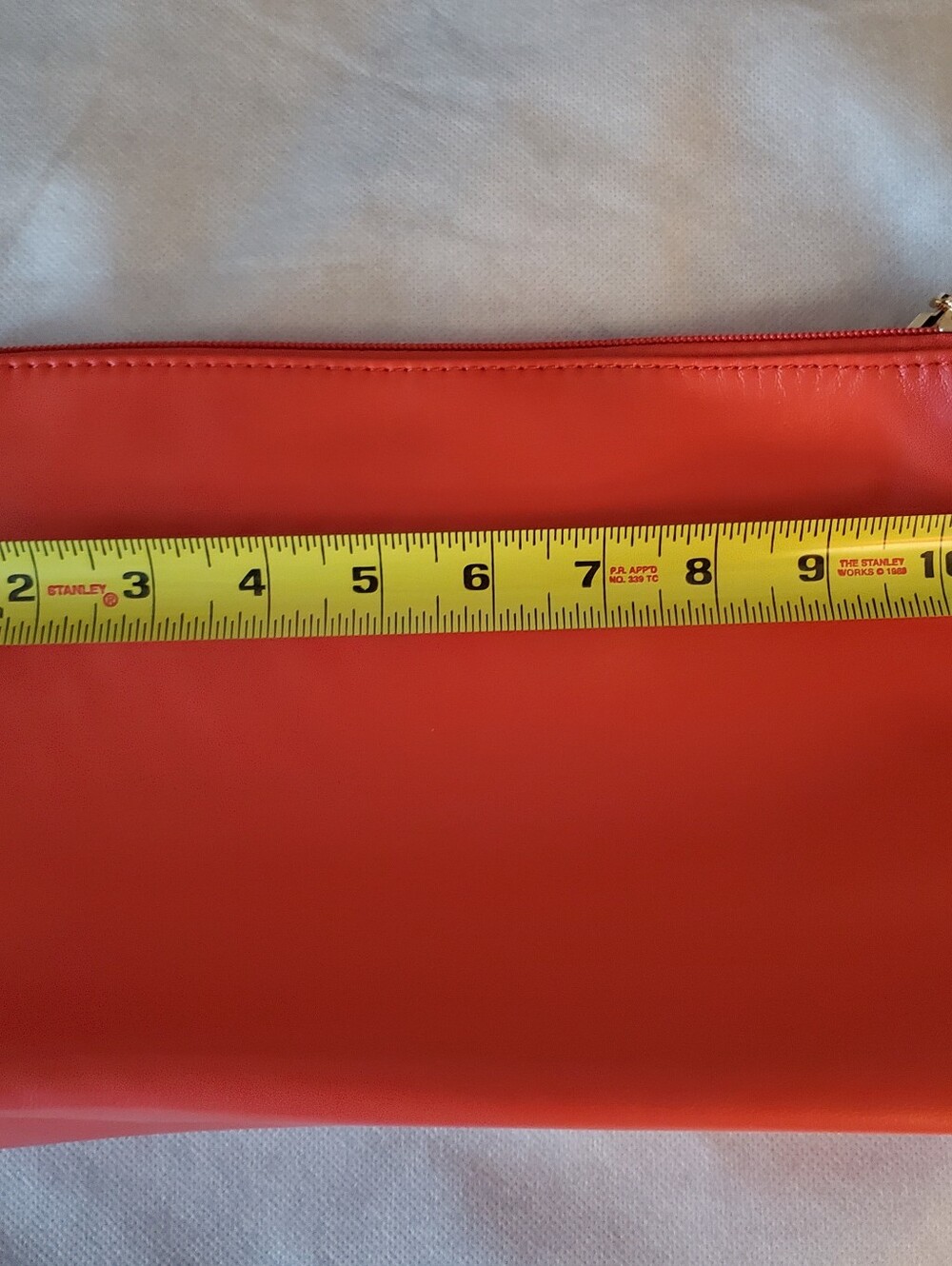 Orange Woven Vegan Leather Shoulder Bag with Matching Pouch. NWT - Picture 6 of 8